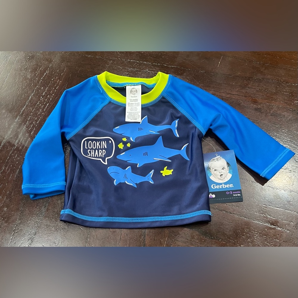 Boys Gerber Rashguard Size (0-3 Months)